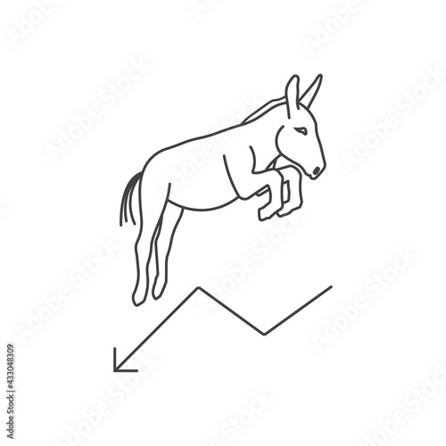 Rating Democrats linear icon. US policy. Thin line customizable illustration. Vector isolated outline drawing.