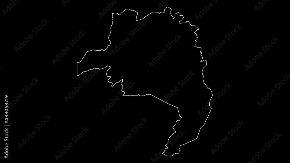 Lofa Liberia county map outline animation Lofa Liberia county map outline animation