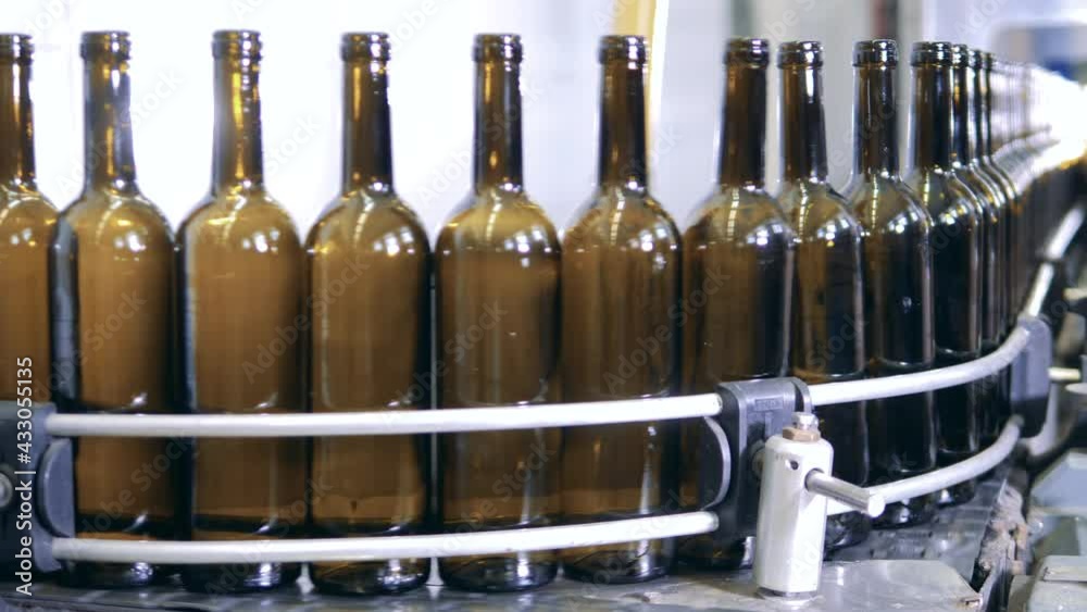 Wine production line at a wine making facility Wine production line at a wine making facility