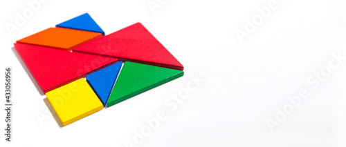 Heart of colorful tangrams