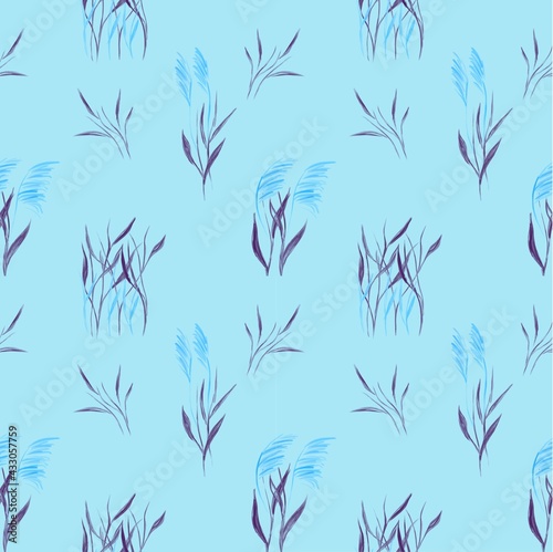 seamless pattern with wild grass