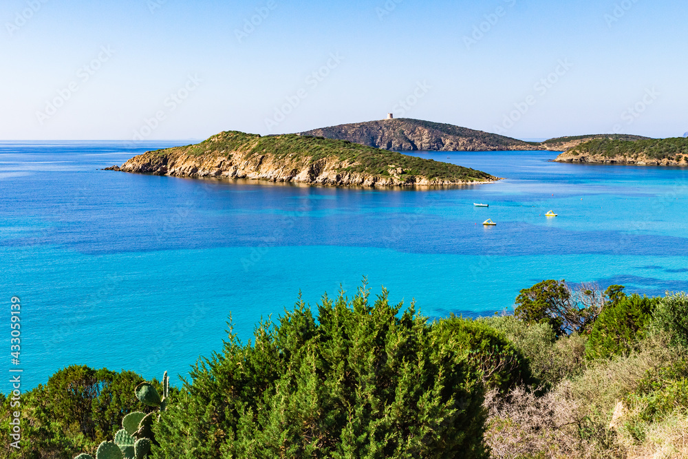Fototapeta premium Striking view of a turquoise water in Tuerreda.