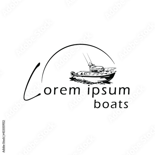  Illustration Vector graphic of speedboat logo design