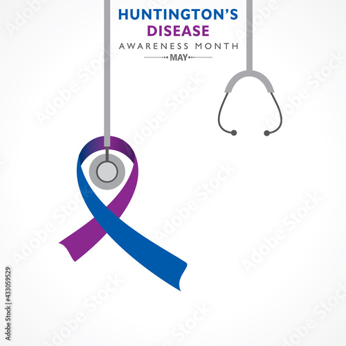 Vector Illustration of Huntington Disease Awareness Month observed in May.