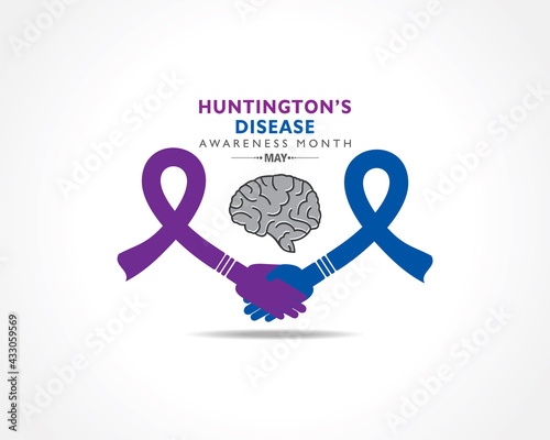 Vector Illustration of Huntington Disease Awareness Month observed in May.