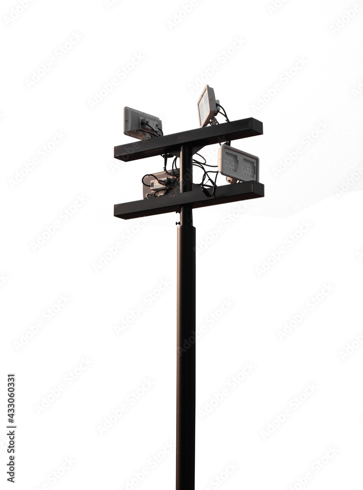 Electric pole spotlight isolated on white background Electric pole spotlight isolated on white background
