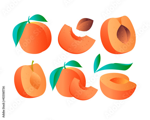 Healthy food vector background illustration with peaches. digital set of fruit juice. set of colourful fresh fruit and juice vector. fresh tasty food vector background.fresh tasty food vector 