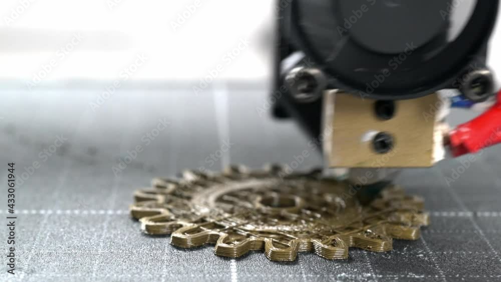 3d printer head at work, printing small details with filament 3d printer head at work, printing small details with filament