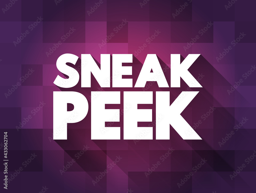 Sneak Peek text quote concept background Stock Vector Adobe Stock