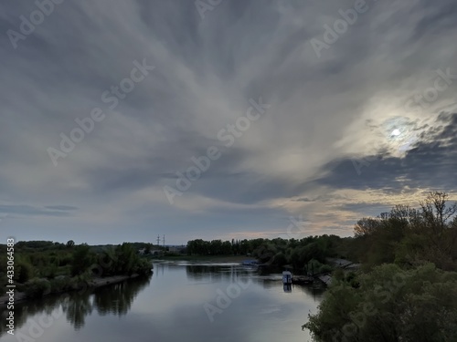 sunset over the river