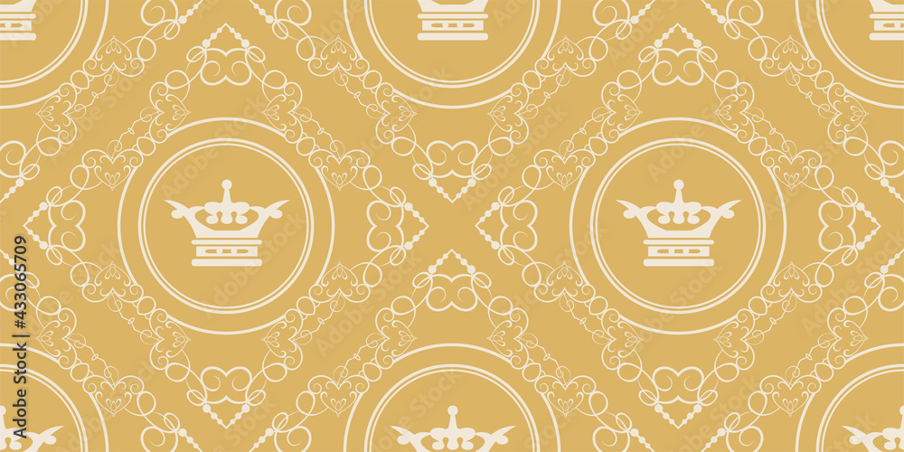 Festive background pattern with decorative ornament on gold background, wallpaper. Seamless pattern, texture. Vector graphics Festive background pattern with decorative ornament on gold background, wallpaper. Seamless pattern, texture. Vector graphics