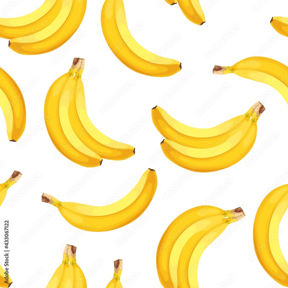 Vector seamless pattern with high detailed banana