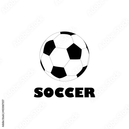 Soccer icon football on white background isolated