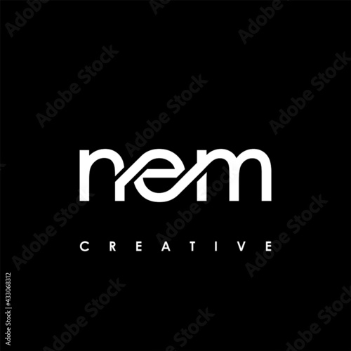 NEM Letter Initial Logo Design Template Vector Illustration