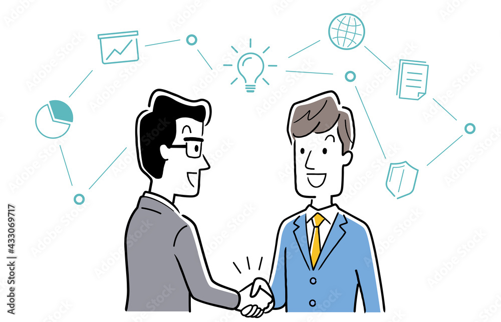 ベクターイラスト素材 握手をする男性ビジネスマン Stock Vector Adobe Stock