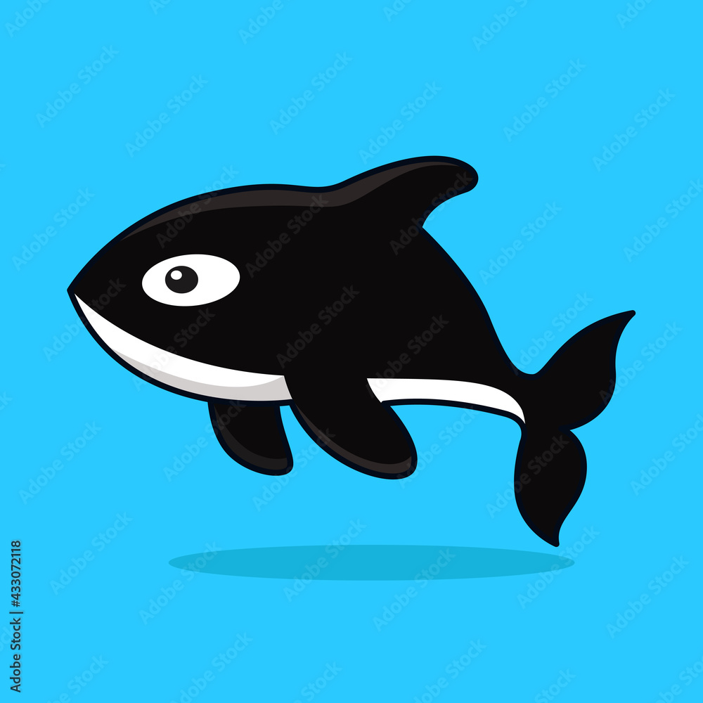 Whale orca cartoon vector design