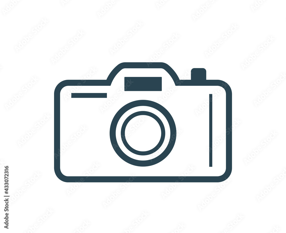 Vector video icon, photo camera made of thin line. Vector video icon, photo camera made of thin line.