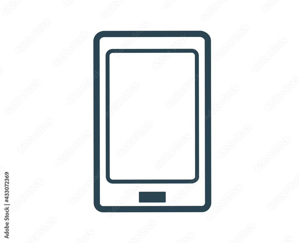 Vector icon of a smartphone, a phone made of a thin line. Vector icon of a smartphone, a phone made of a thin line.
