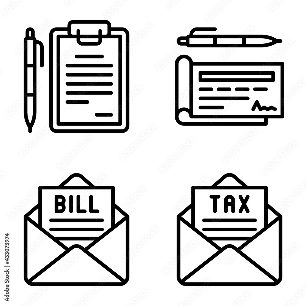 Payment documents icon set 2 Payment related vector