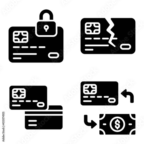 Credit or Debit card icon set Payment related vector