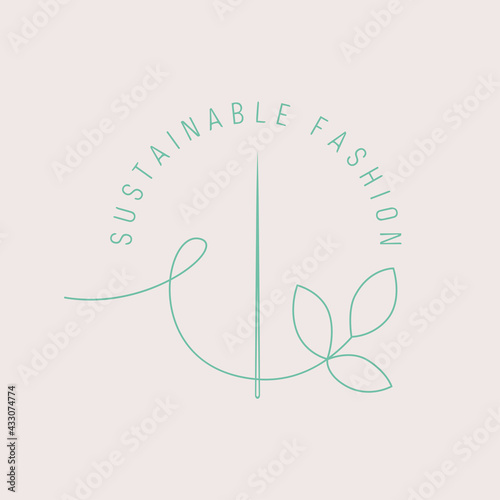 Vector logo design template and emblem. Sustainable fashion badge. 