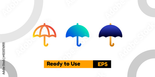 protected icon with three style gradient for poster, social media, and presentation