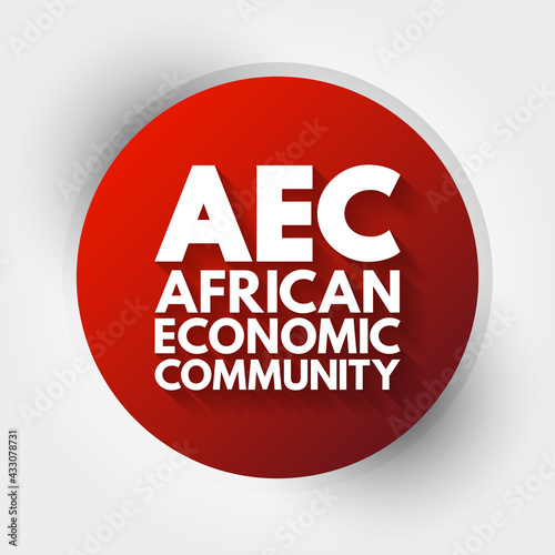AEC - African Economic Community acronym, business concept background