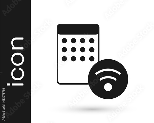 Black Air humidifier icon isolated on white background. Portable electric home appliance, home air purification and humidification. Vector