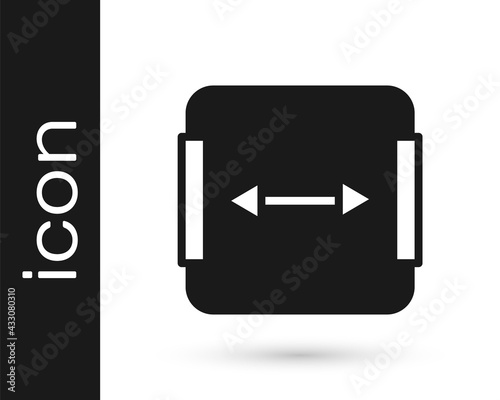 Black Area measurement icon isolated on white background. Vector