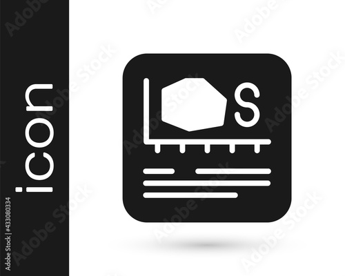 Black Area measurement icon isolated on white background. Vector