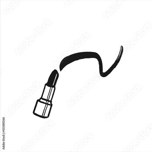 Vector illustration of a lipstick. Sketch.