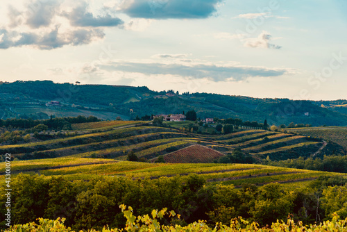 scenic views of the colors of the chianti in tuscany