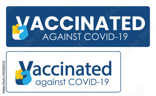 Vaccine campaign stickers. Coronavirus vaccine stickers. Vaccination badges