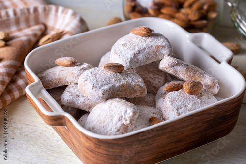 Traditional Kavala cookies with almond