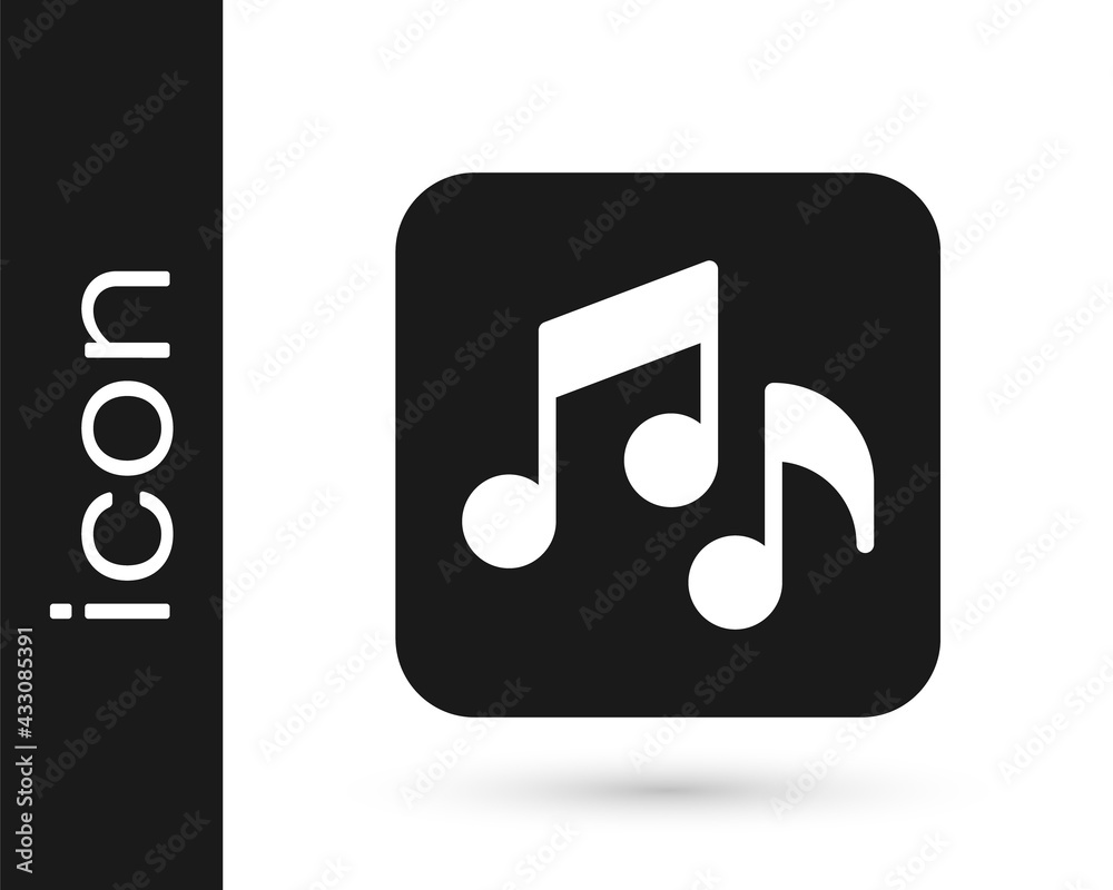 Black Music note, tone icon isolated on white background. Vector Black Music note, tone icon isolated on white background. Vector