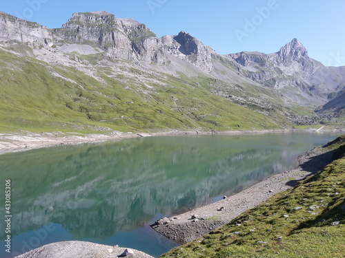 Glattalpsee in den Schweizer Bergen photo