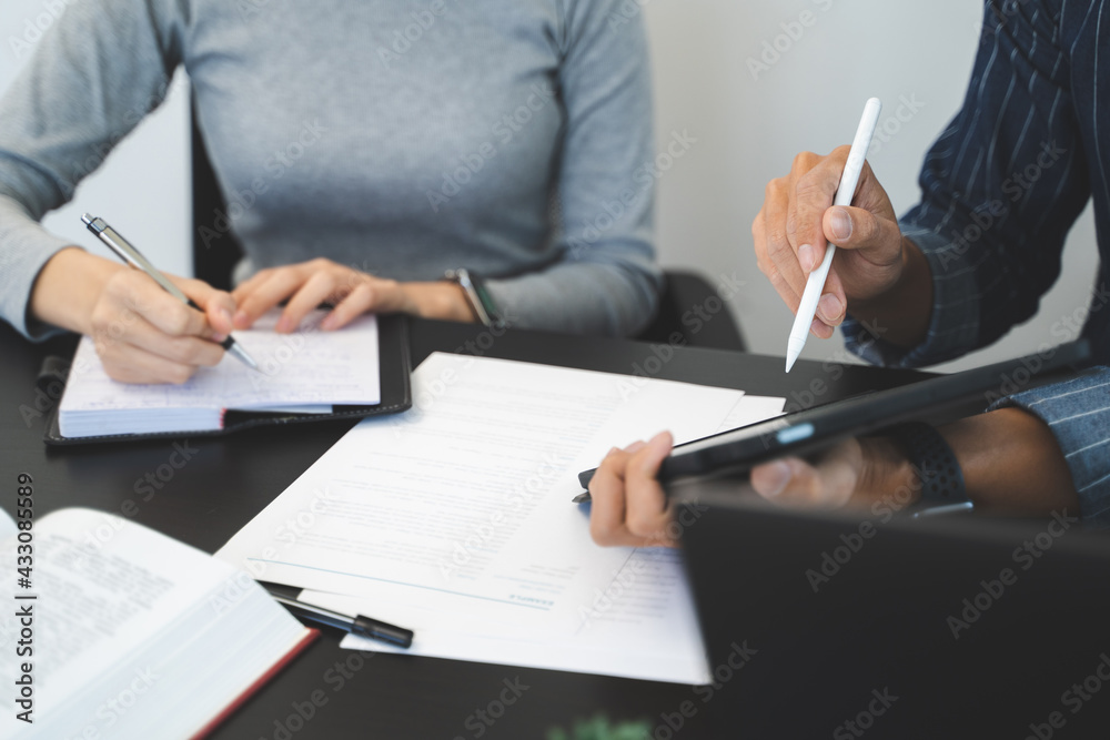 Business people working together. Startup Meeting Ideas communication concept.