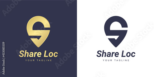 Letter s logo with a minimalist "location" and "place" concept