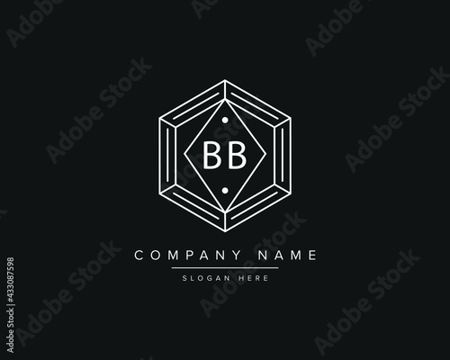 Alphabet letter BB logo design vector