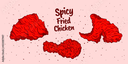 set spicy fire fried chicken collection