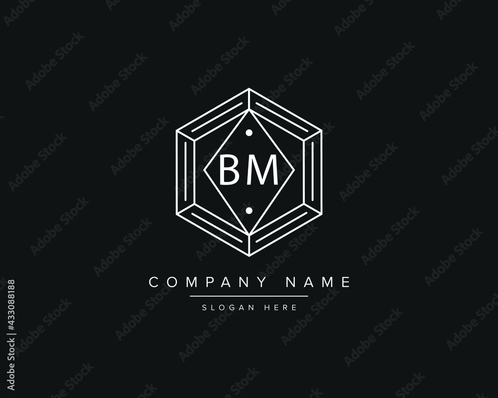 Alphabet letter BM logo design vector Stock Vector | Adobe Stock