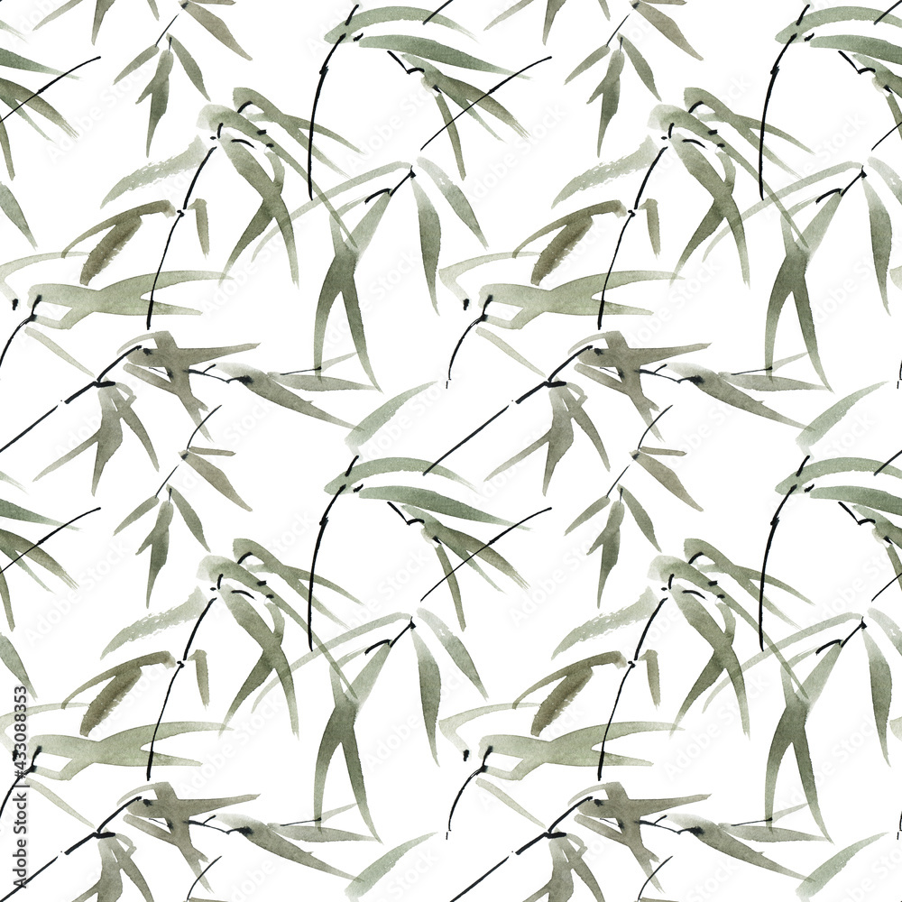 Fototapeta premium Bamboo leaves pattern