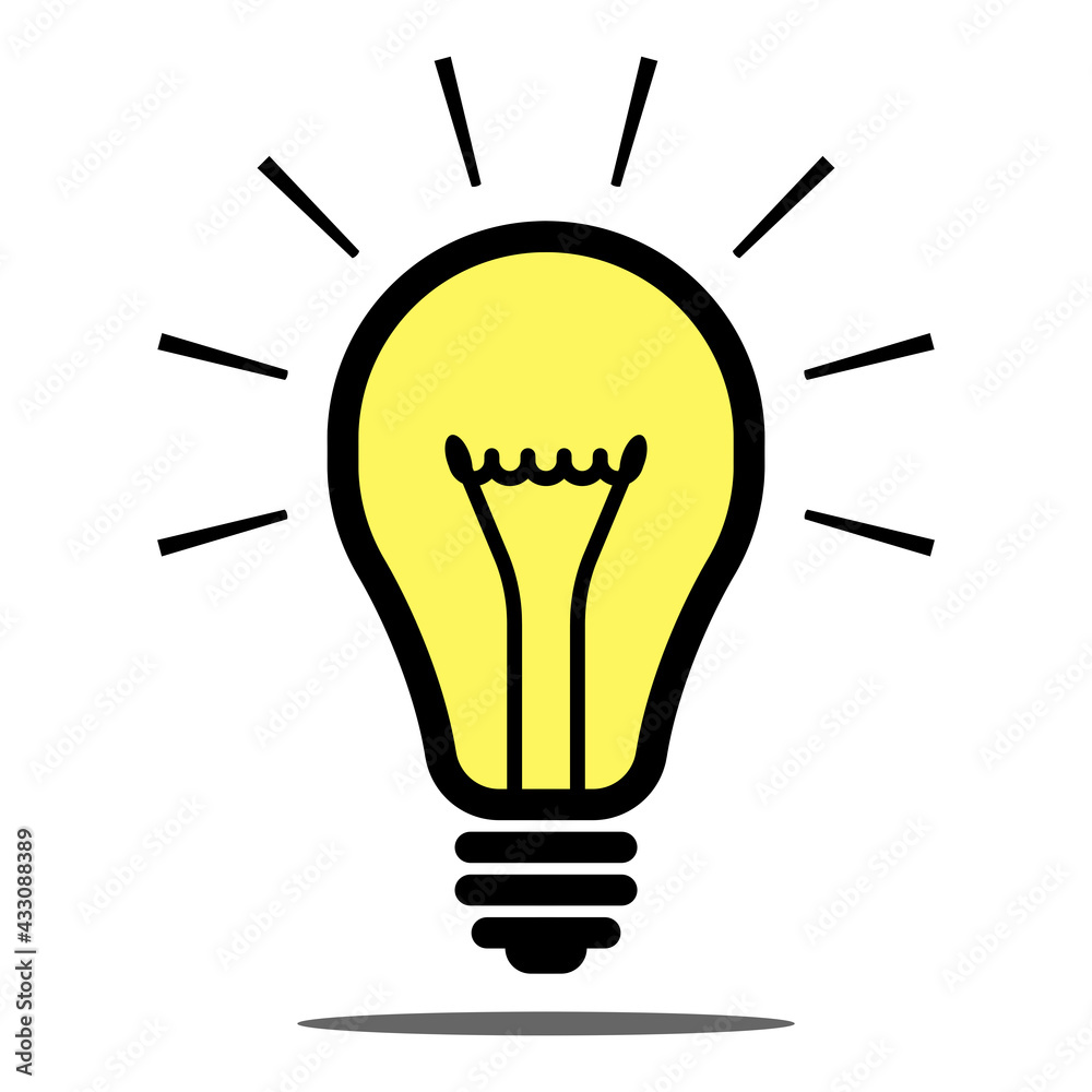 nvis2 NewVectorIllustrationSign nvis - light bulb icon . idea lamp sign - vector graphic design / illustration - colorful - simple transparent - AI10 / EPS10 . g10540