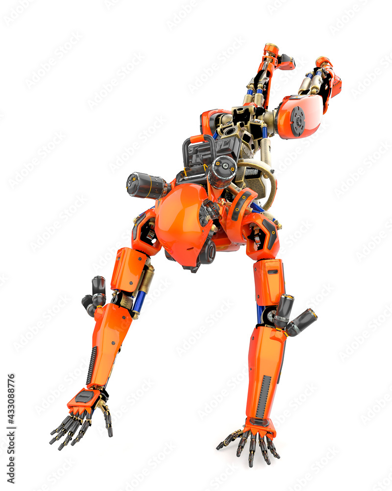 super robot is doing parkour super robot is doing parkour
