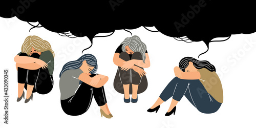 Unhappy women in despair