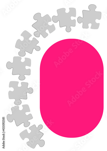 Vertical illustration format A4 - the design of the screen of the phone or tablet for inscriptions and photos