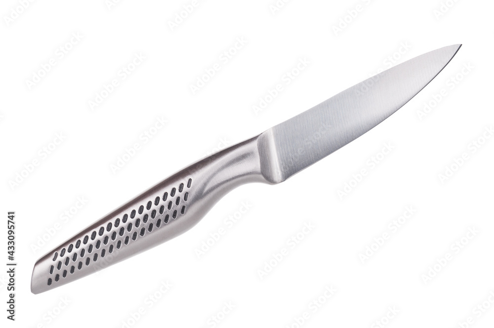 Kitchen knife close up isolated on white background