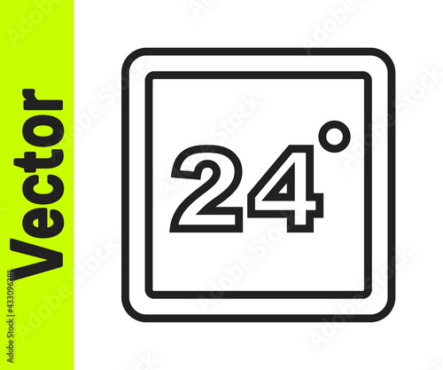 Free Download Black line Thermostat icon isolated on white background. Temperature control. Vector - GFXLoad