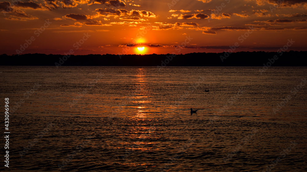 sunset on the lake