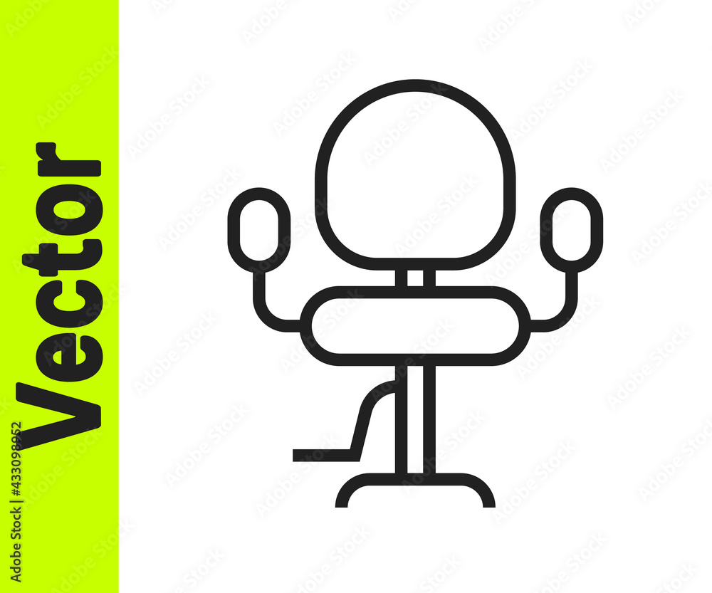 Black line Barbershop chair icon isolated on white background. Barber armchair sign. Vector Black line Barbershop chair icon isolated on white background. Barber armchair sign. Vector